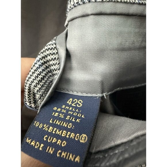 Brooks Brothers Prince Of Wales Check Gray Wool Blazer 42S - Picture 4 of 9